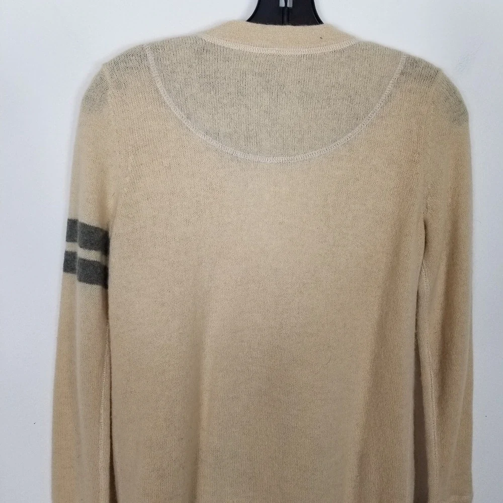 Free‎ People Women Varsity Style Cardigan Sweater Sz S Wool Alpaca Snap Beige